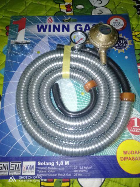 Kompor Gas 1 Tungku + Selang & Regulator Winn Gas