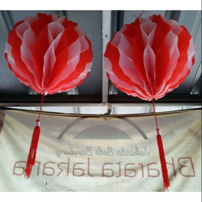 Hiasan Lampion Merah Putih 25cm Dekorasi Hut RI 17 Agustus lampion Merah Putih 26 cm