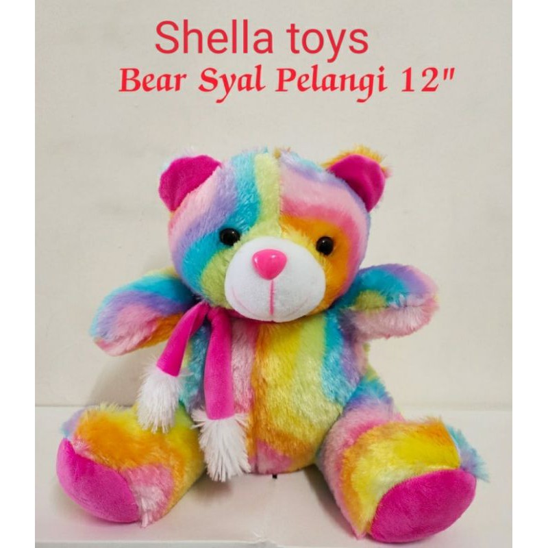 Bear syal Pelangi ukuran 12&quot;in bahan_raspur