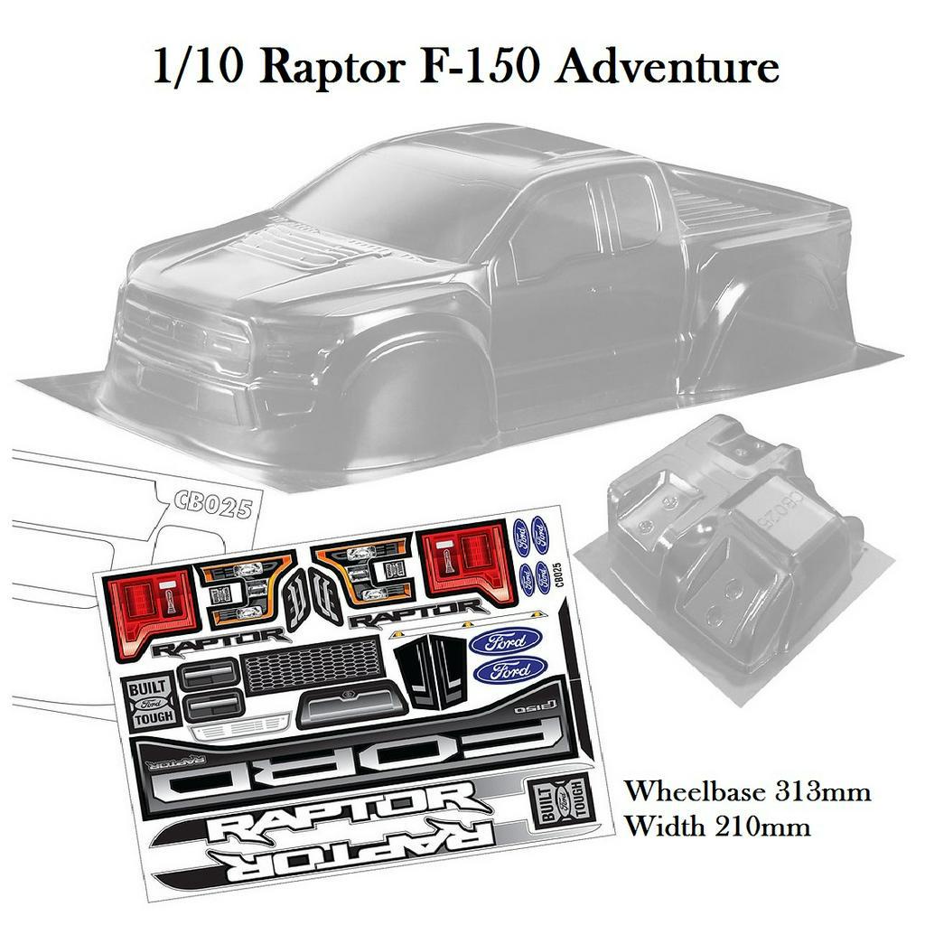 F150 Clear Body Shell 313mm for 1/10 axial SCX10 ii RGT TRX4 RC car
