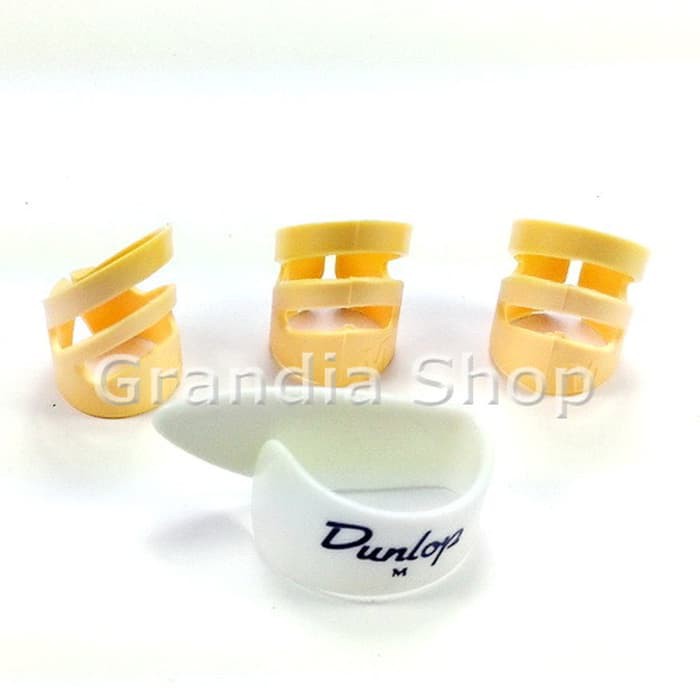 Set Dunlop Thumb Pick &amp; Alaska Pik Fingerstyle Pick Gitar