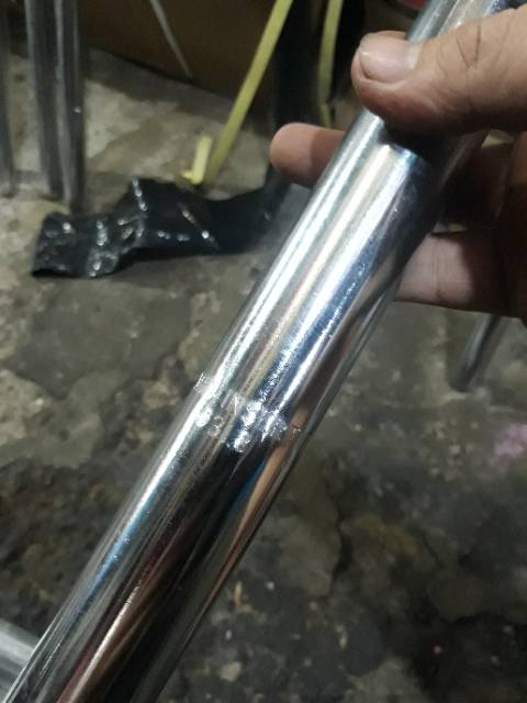 Tiang sadel 31.8 sepeda lipat chrome besi stell united panjang 70 cm