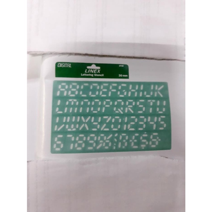 

Mudah Penggaris Huruf&Angka/Lettering Stencils Linex 8730 Uk 30Mm Reff 5869 Gilaa!!!