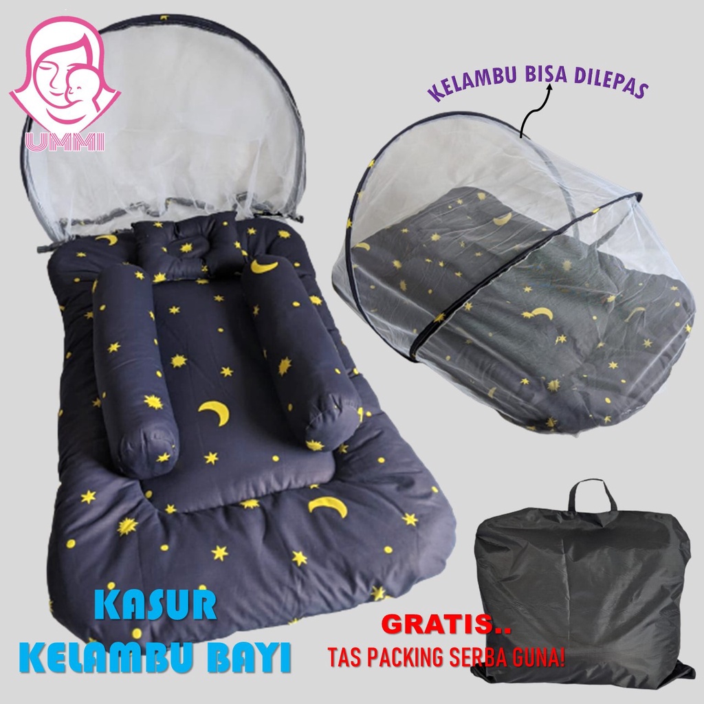 (PREMIUM) KASUR KELAMBU BAYI / KASUR LIPAT BAYI / KASUR BAYI KARAKTER > KELAMBU BISA DILEPAS