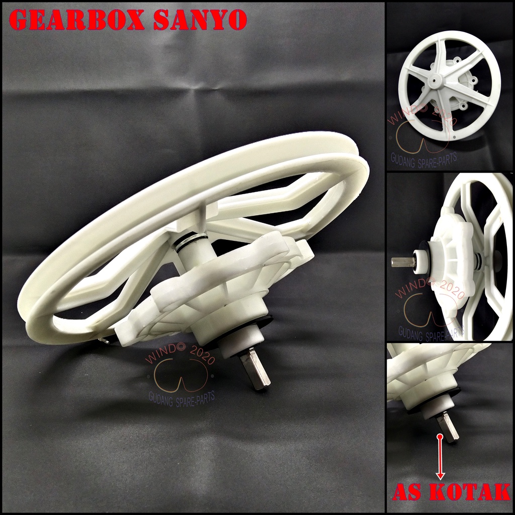 GEAR BOX SANYO SET |  GEARBOX / GIRBOX / GERBOX PENCUCI PEMUTARAN 2 TABUNG SANYO