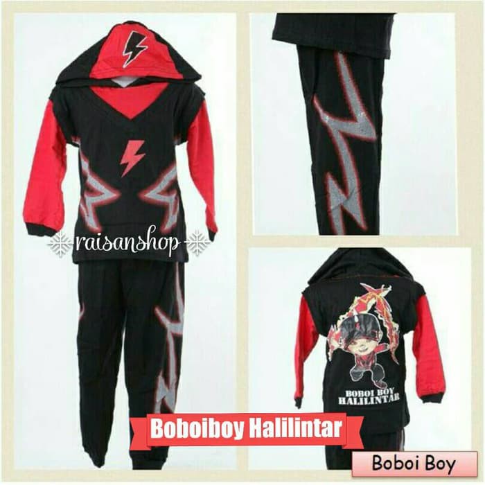 Kostum - Atasan Anak - Pakaian Anak Laki-Laki Baju Anak (Boboiboy Halilintar) Baju Kostum Anak Laki