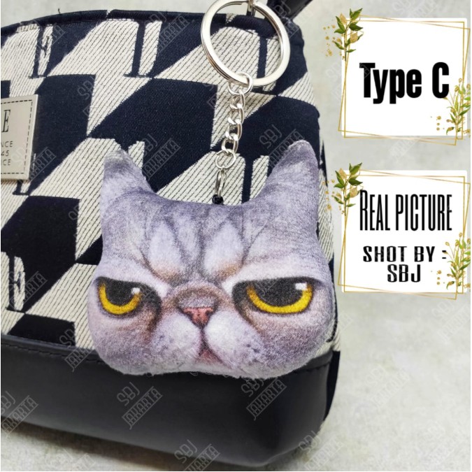 Gantungan kunci kucing / cat keychain /  motif Chubby Cat