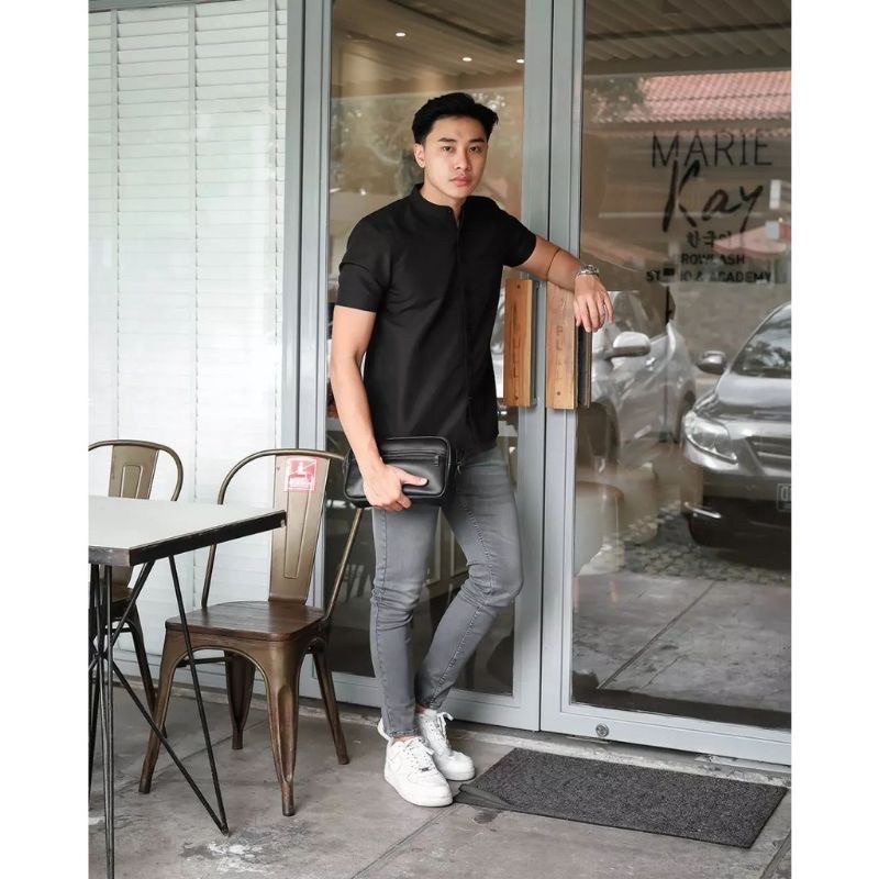Celana Jeans Pria Skinny Grey Slimfit Stretch Softjeans Ripped Premium 27-33