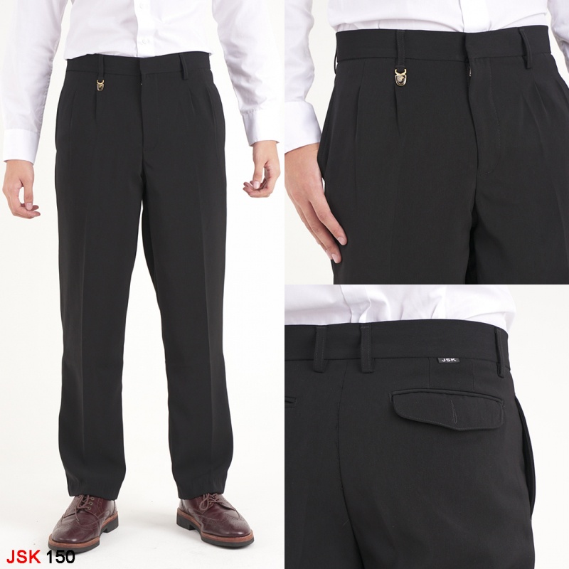 Celana Panjang Kerja Regular Formal Pants Pria Jumbo Hitam Polos