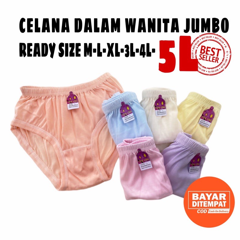 COD CD CELANA DALAM WANITA PEREMPUAN DEWASA JUMBO BIG SIZE 5L BAHAN ADEM KANCUT CAWET JUMBO 5L