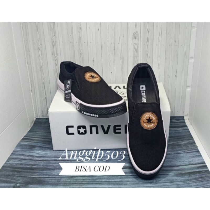 10.10 BIG SALE!!! Converse slip on Sepatu pria sneakers casual sport pria wanita size 35-44 Beli 2 ongkir bayar 1-1