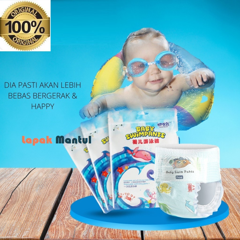 LM-0030 Popok Celana Renang Anak Bayi Batita Balita Tahan Air Sekali Pakai Baby Swim Diapers