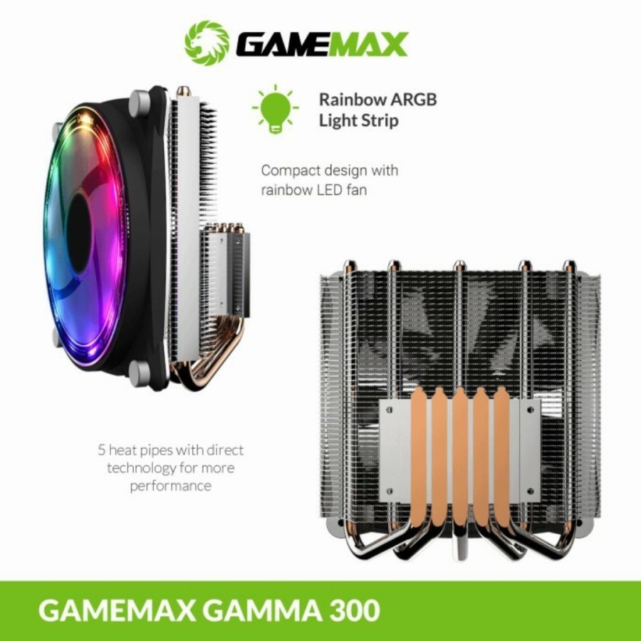 GAMEMAX GAMMA 300 Rainbow Fan CPU Cooler Fan Processor