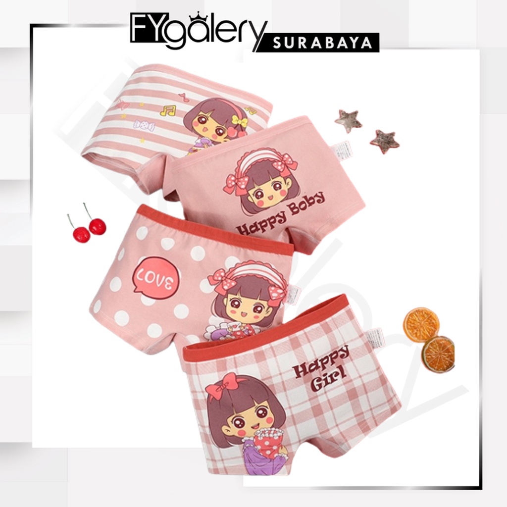 FYGALERYSURABAYA W246 Boxer Anak Perempuan Celana Dalam Cd Celana Dalam Anak Perempuan