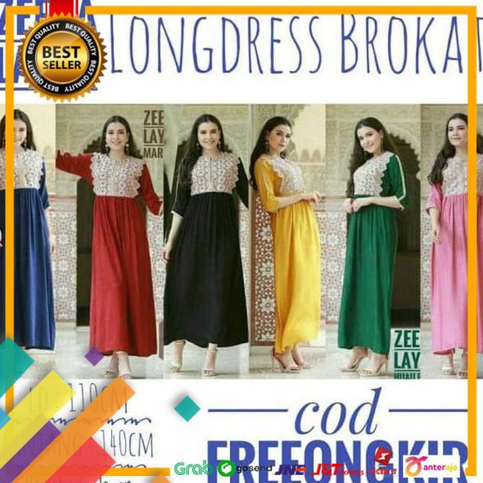 PROMO.. TERLENGKAP.. DASTER ARAB ZEERA LAYKA LONG DRESS WANITA BROKAT LENGAN ..TERMURAH