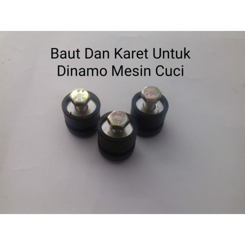 3 Pcs Baut Mur Bolt Seal Sil Karet Dinamo Mesin Motor Spare Part Suku Cadang Mesin Cuci