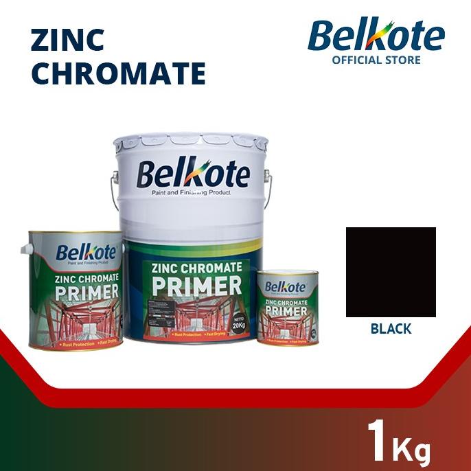 Cat besi anti karat BELKOTE Zinc Chromate (Hitam, 1 Kg) meni dasar