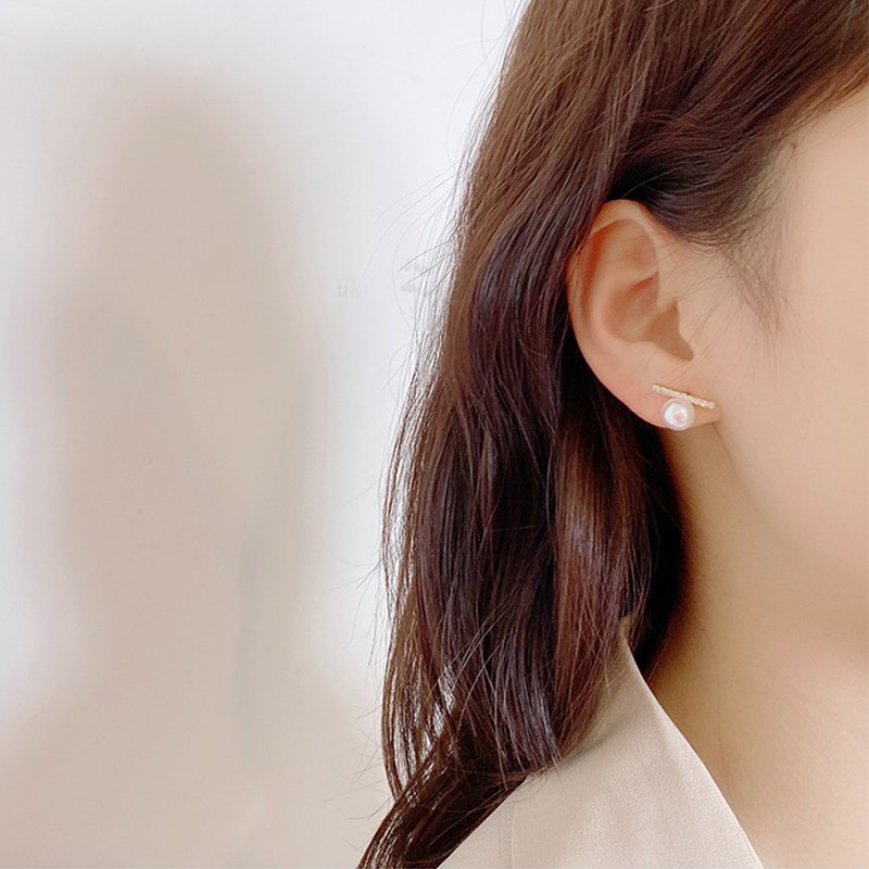 Anting Mutiara Bahan S925 Silver Gaya Korea Untuk Perempuan