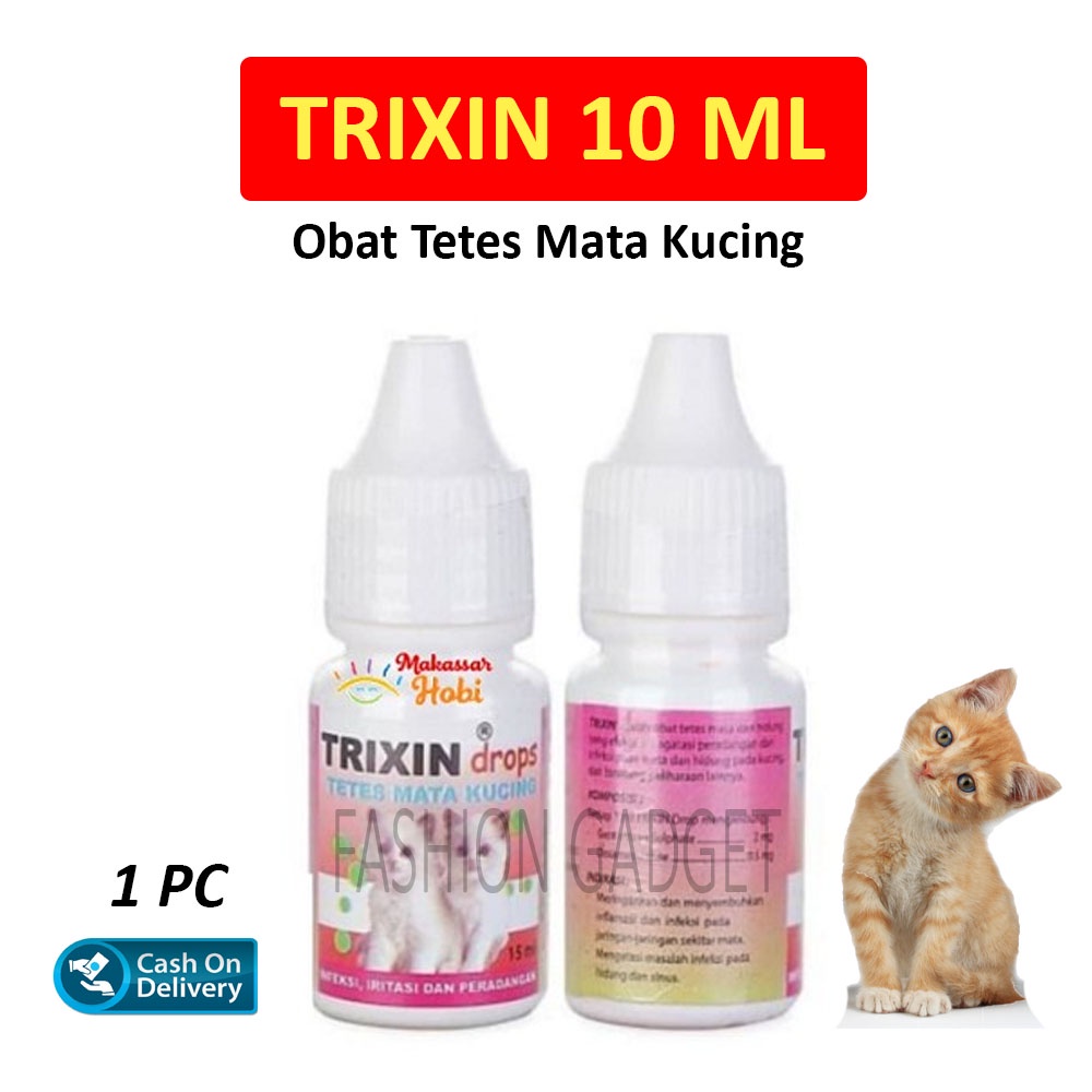 Trixin Drop Cat 10 ml Obat Kucing Obat Tetes Mata Kucing Tetes Hidung Kucing Obat Sakit Mata Kucing Infeksi Radang Obat Mata Merah Berair Belekan Infeksi Meler Untuk Kucing