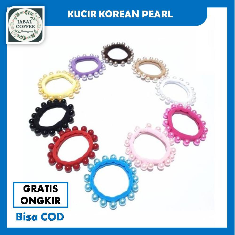 Ikat Rambut Korea Mutiara / Ikat Rambut Gaya Korea Mutiara / Kunciran Ikat Rambut Full Mutiara J99