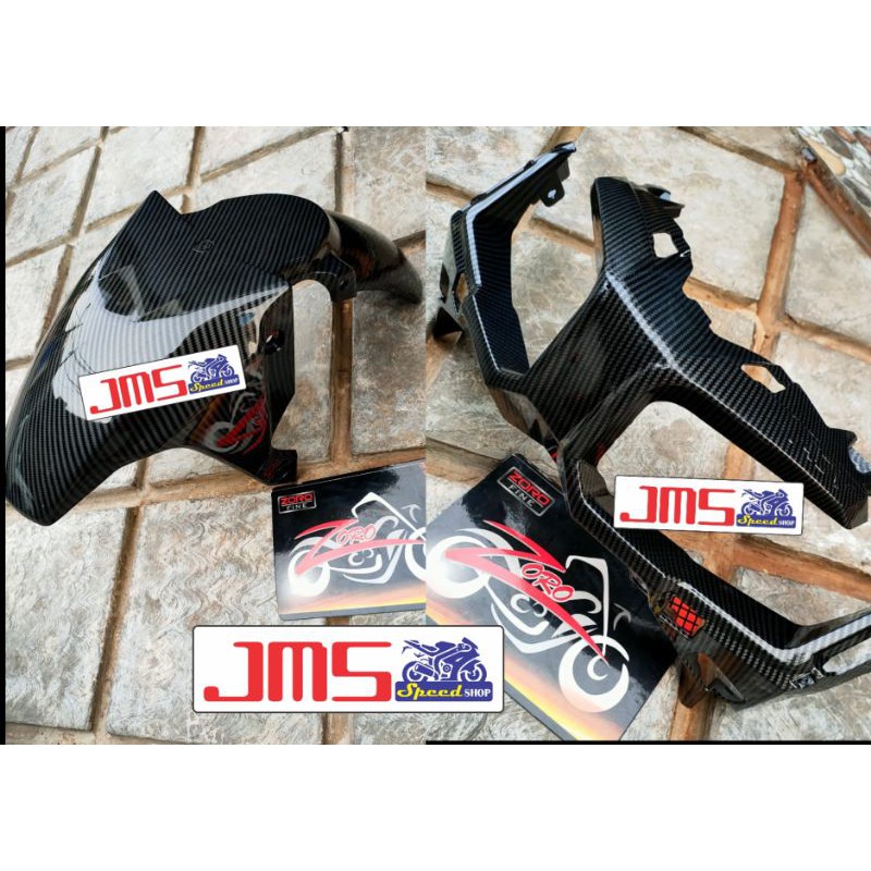 spakboard carbon depan plus cover tutup Lis lampu carbon honda adv 150 set zoro pnp