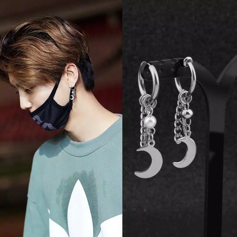 EE0496 - Anting JEPIT Tanpa Tindik Pria Wanita Kpop Korea BTS EXO GOT7