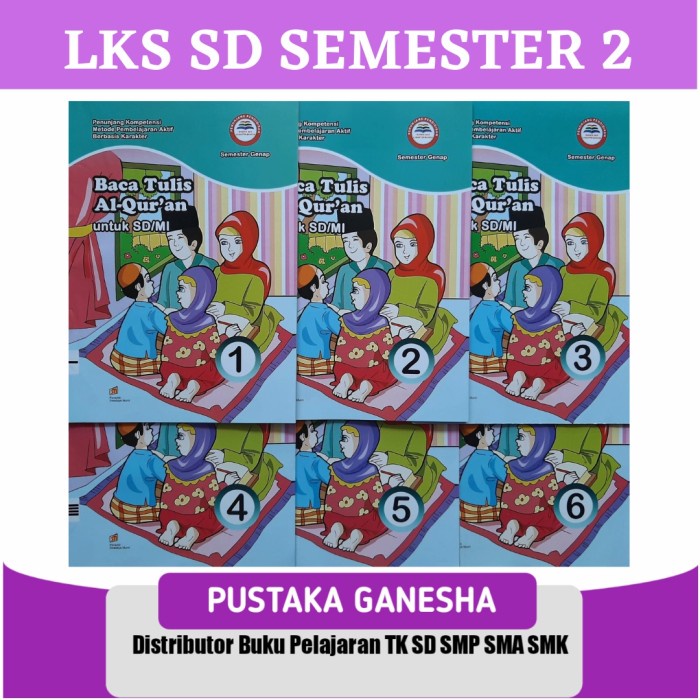 LKS BTQ Baca Tulis Quran SD Semester 2 Genap Kelas 1-2-3-4-5-6 Penerbit Swadaya Murni