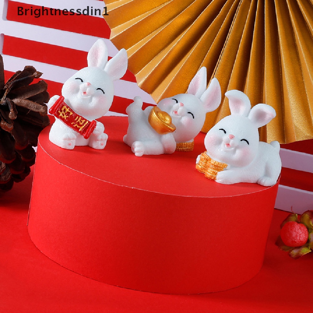 (Brightnessdin1) Miniatur Kelinci Zodiak Cina Untuk Dekorasi Rumah Boneka