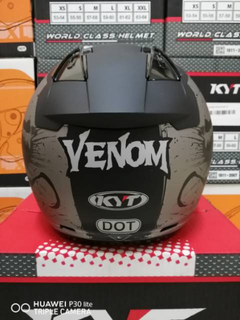 HELM KYT DJ MARU VENOM BLACK DOFF HELM KYT DJMARU HITAM DOFF VENOM MARVEL EDITION MURAH ORIGINAL SNI-7