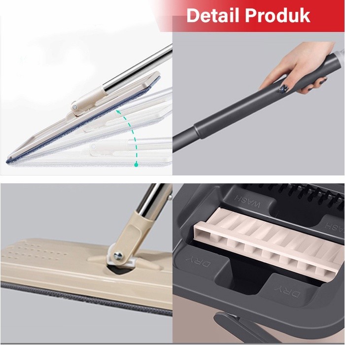 PEL LANTAI ULTRA SPIN MOP PENGERING STAINLESS ANTI KARAT BERPUTAR 360 DERAJAT KAIN MICROFIBER