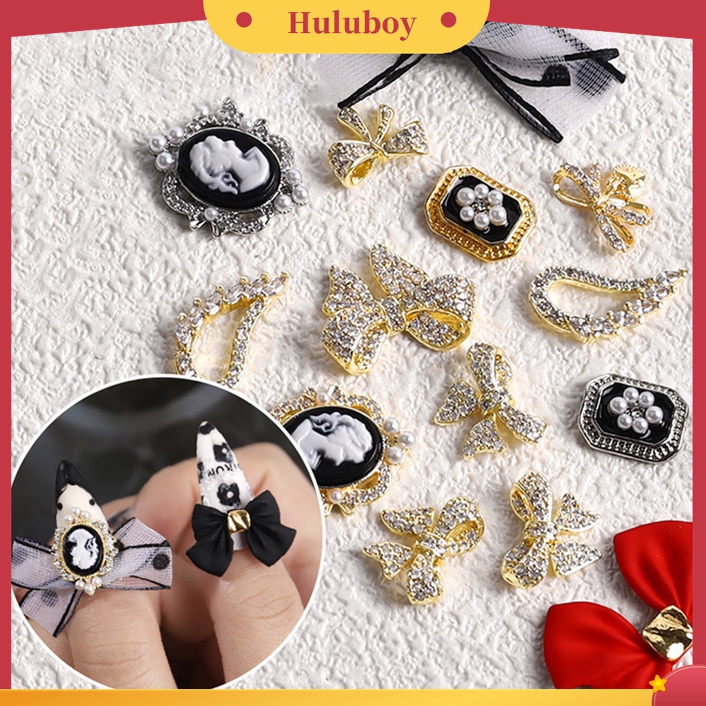 Huluboy Huluboy♡ Dekorasi Nail Art 3D Bentuk Pita Tahan Lama Untuk Wanita