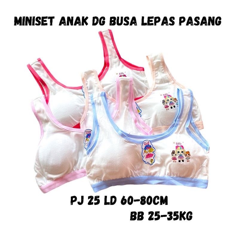 Miniset Anak Perempuan Remaja Cewek SD SMP BH Beha Bra Remaja Mini Set Anak Perempuan SD Busa Lepas