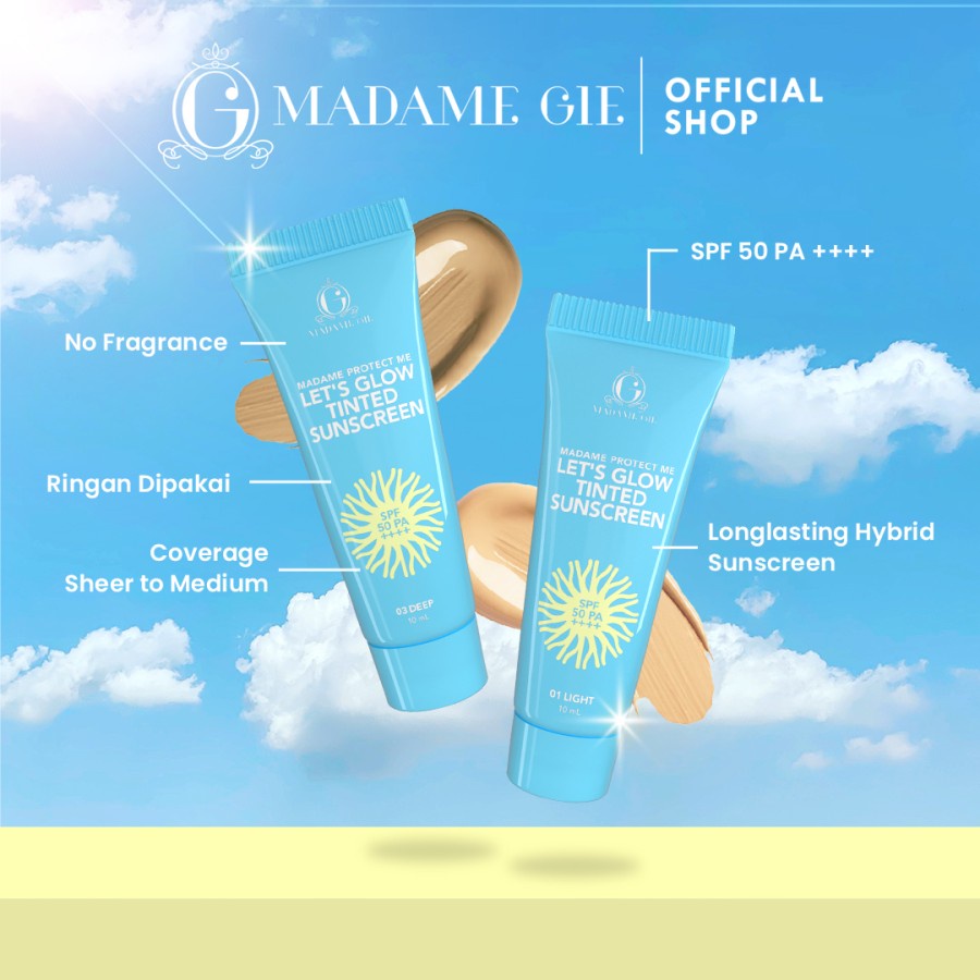 Bisa COD - Madame Gie Protect Me Let's Glow Tinted Sunscreen SPF 50 PA ++++