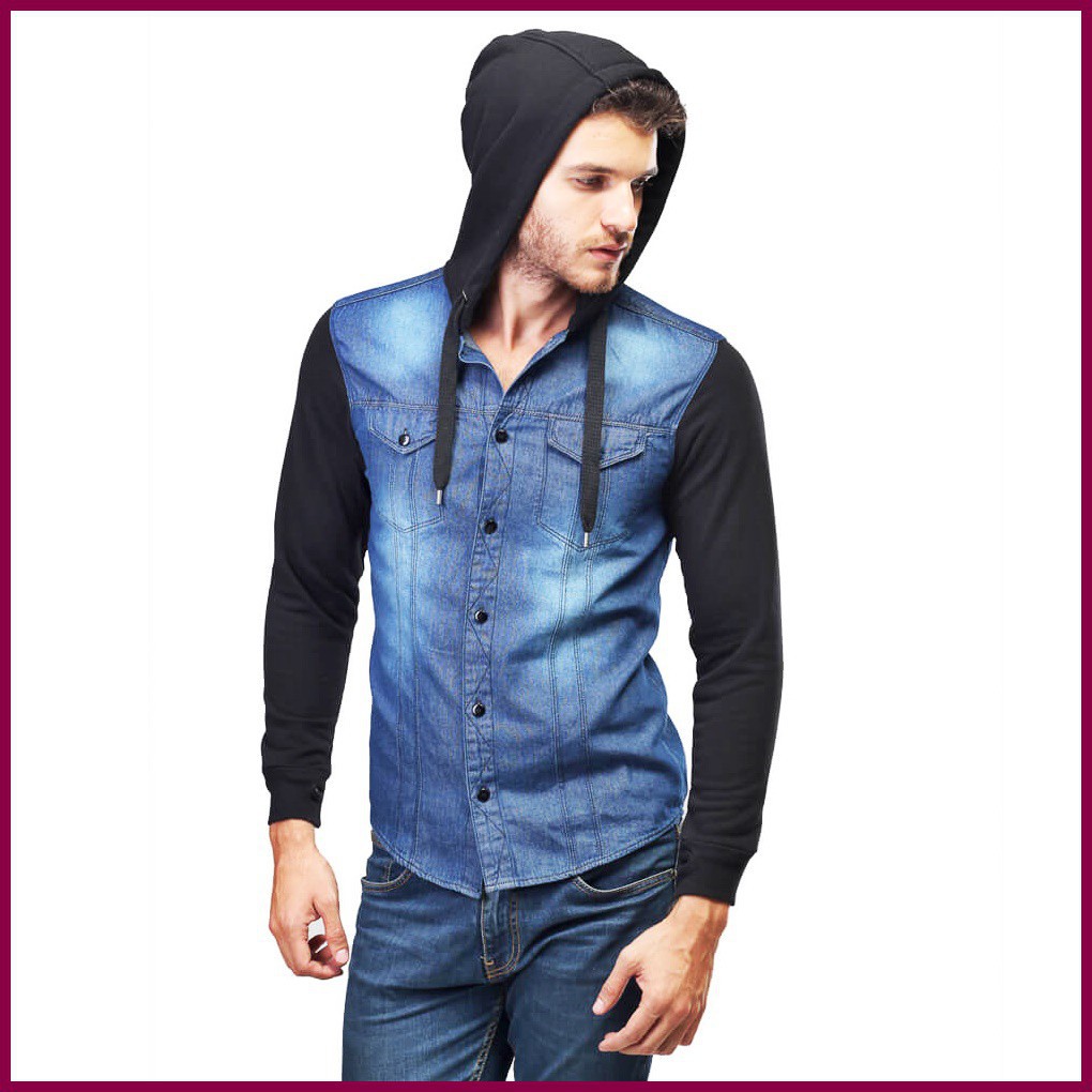 ✅TERLARIS✅ Kemeja Lengan Panjang Casual Jeans Levis Pria Laki Laki Dewasa Biru Hitami SPI 776
