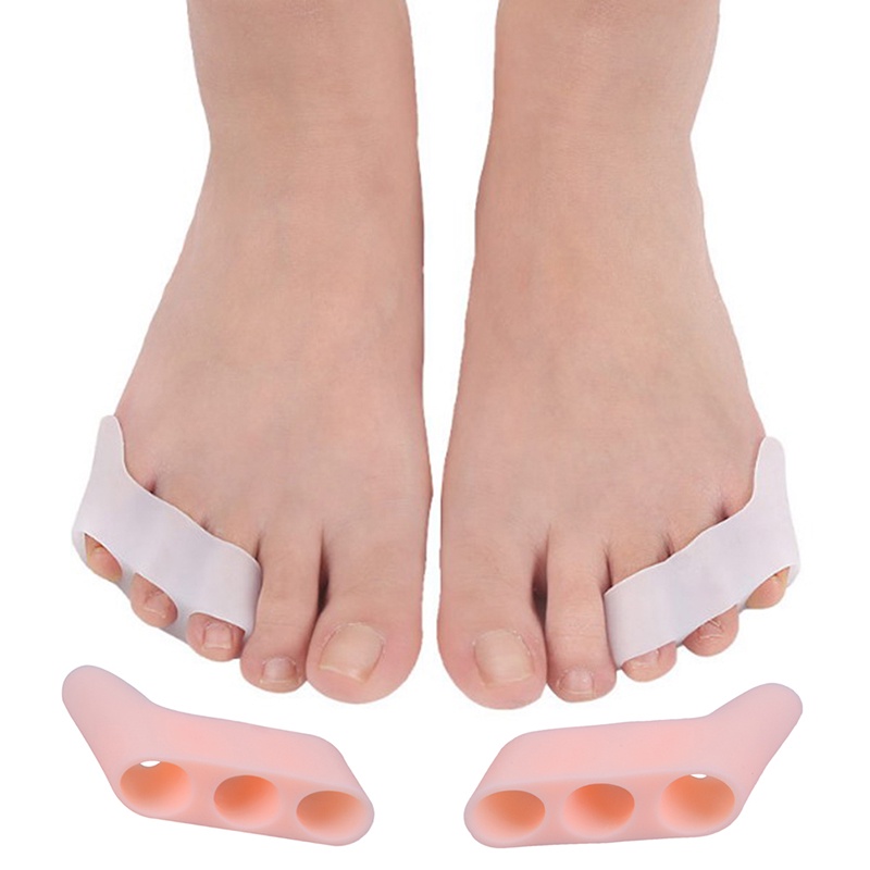 Sepasang Pemisah Jari Kaki Bahan Silikon Untuk Koreksi hallux valgus