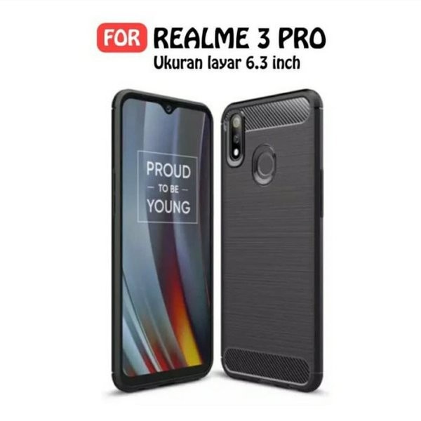 CASE SLIM FIT CARBON IPAKY REALME 3 PRO SOFTCASE - FA