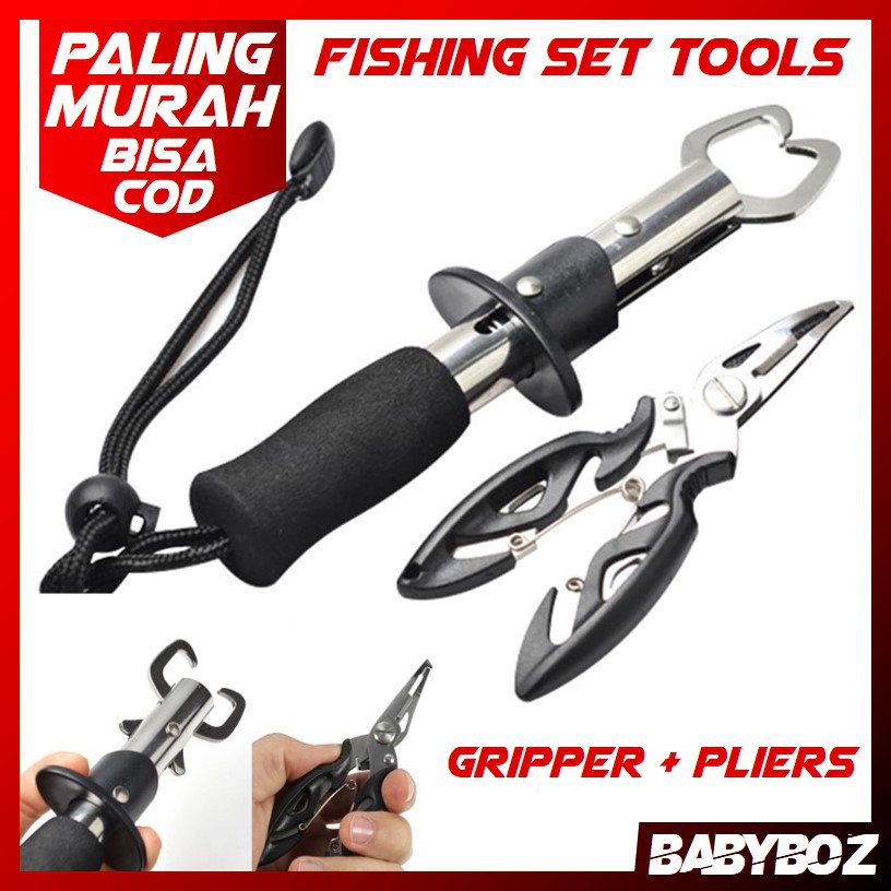 BABYBOZ - PAKET TANG  PLIER + GRIPPER KAIL PANCING Set alat perlengkapan memancing pancing Ikan-0