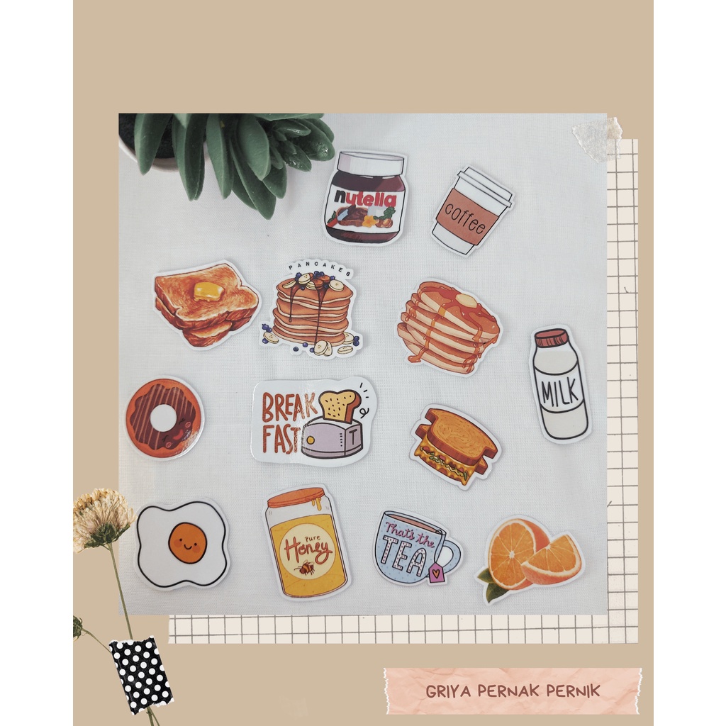 

Pernak Pernik - Stiker Breakfast Makan Pagi | Stiker Lucu | Stiker Tumblr Hp