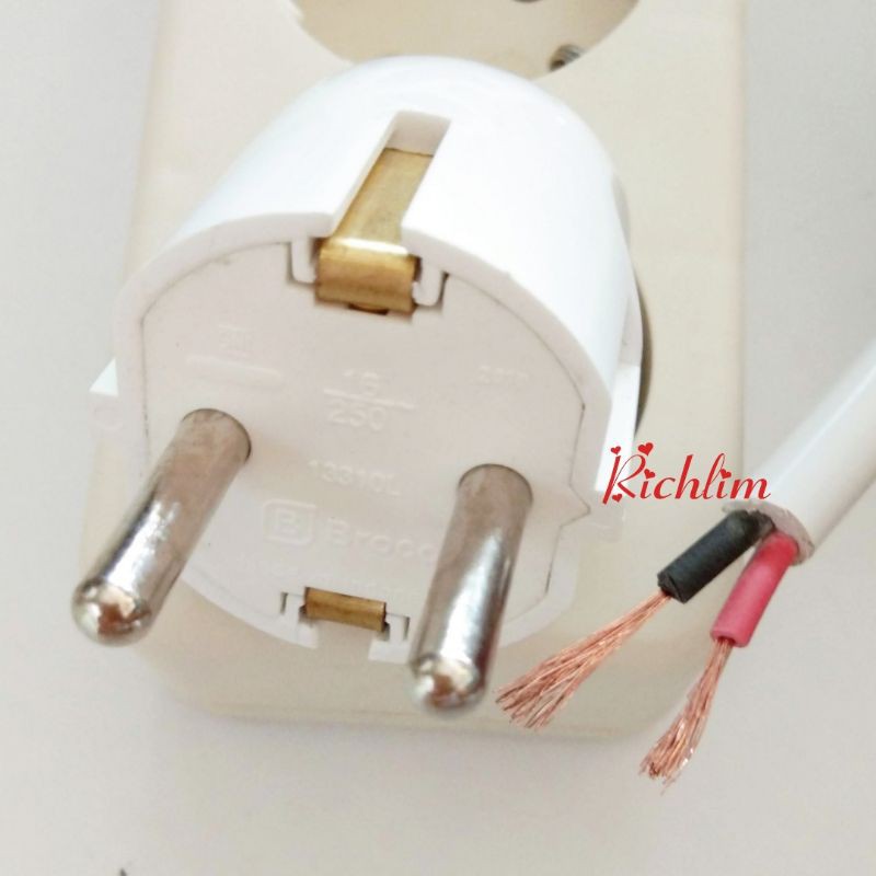 StopKontak Uticon 1 2 3 4 5 lubang+Steker Arde+Kabel Serabut 2x1.5 mm² Siap Pakai