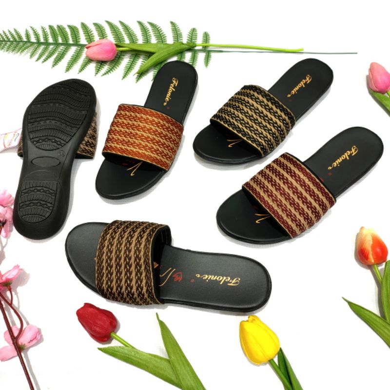 Sandal wanita terbaru murah Felonie DH 02 Rajut kekinian trendy keren elegan