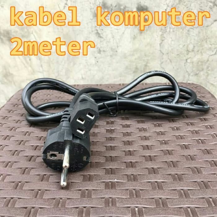 New  Kabel power PC komputer MONITOR ke Listrik 2M Kuat