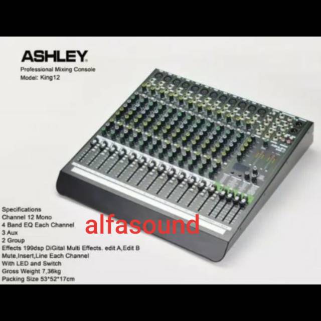 MIXER AUDIO ASHLEY KING 12 CHANNEL KING12 ORIGINAL