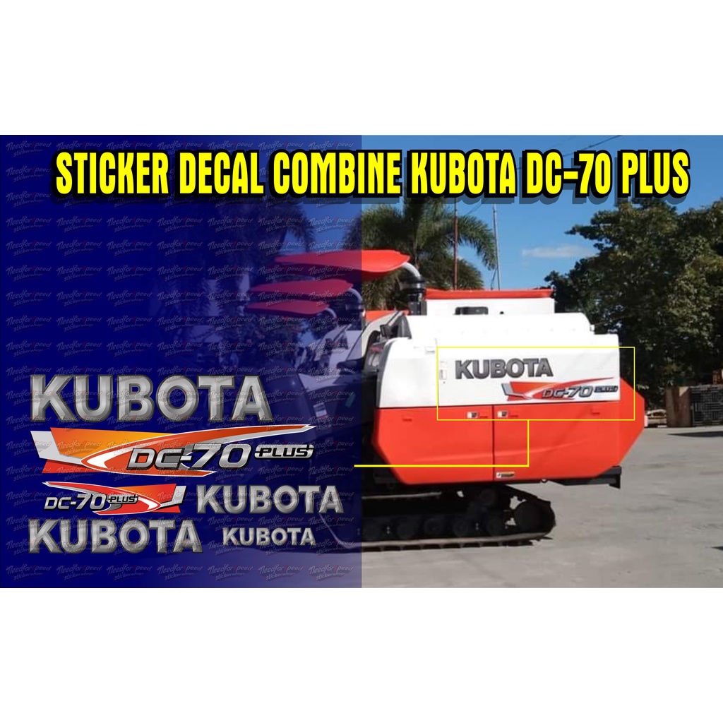 DECAL STICKER STRIPING COMBINE KUBOTA DC-70 PLUS FULL SET