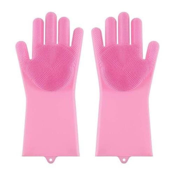 Sarung Tangan Spons Silikon Gloves Tebel Tahan Panas Spons Cuci Piring Perlengkapan Dapur Sarung Tangan Cuci Piring Murah