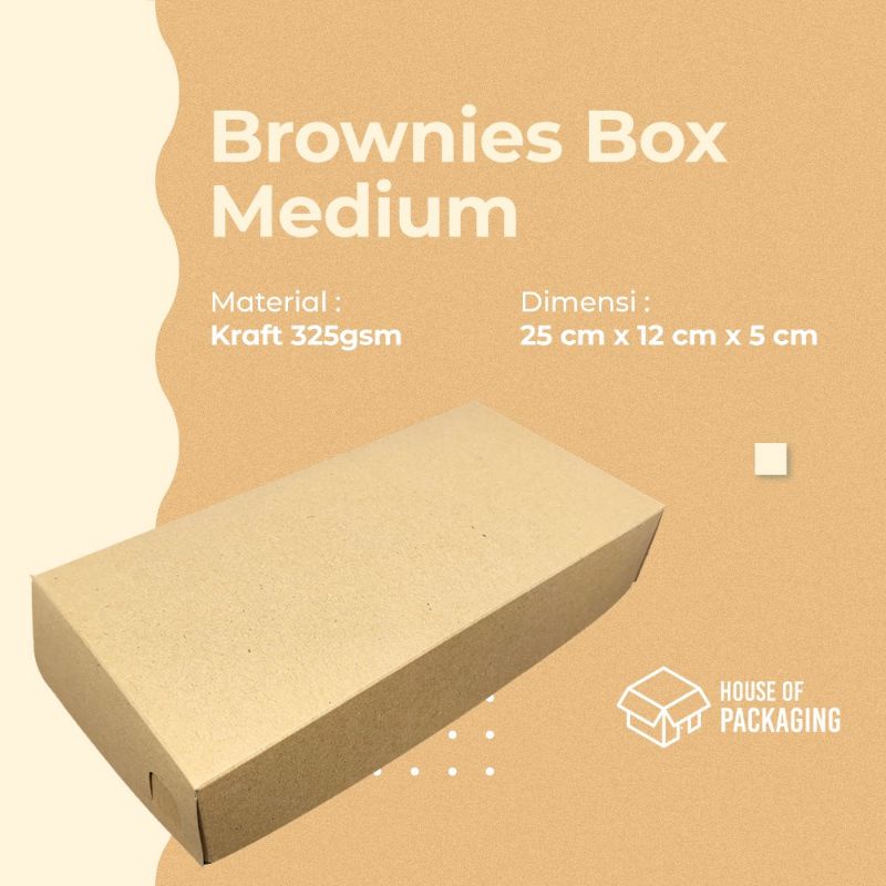 

KARDUS BOX KUE BROWNIES KRAFT Medium Uk 25x12x5 cm @10pcs foodgrade