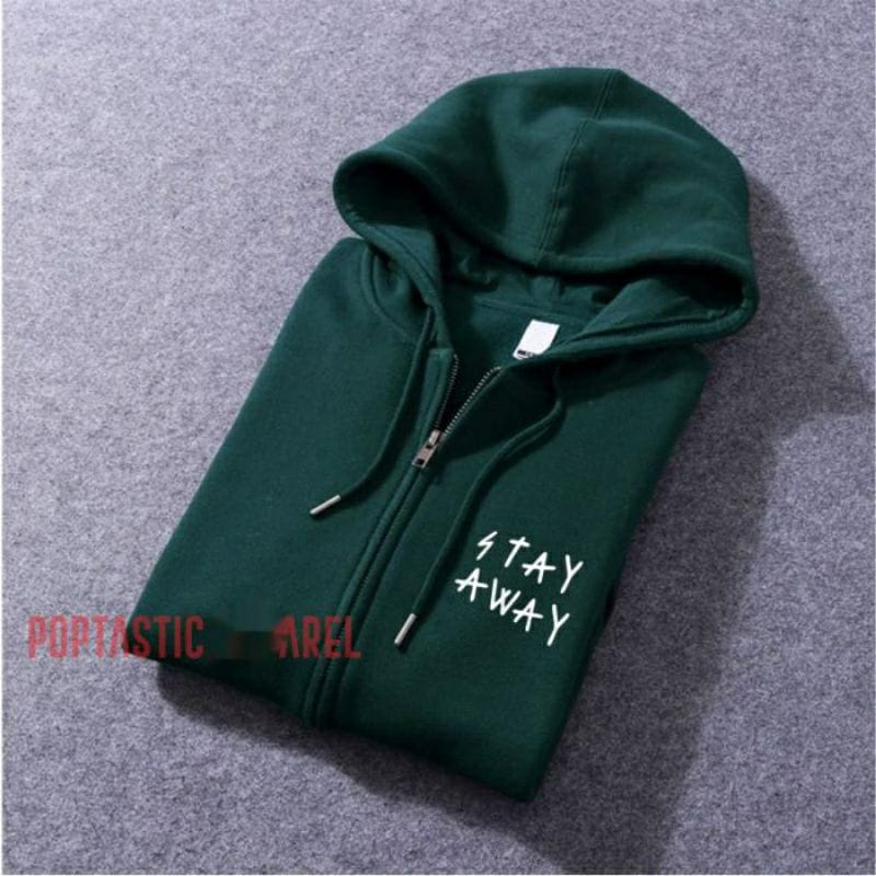 SWEATER HOODIE PRIA  RESLETING  TRENDY JAKET SABLON STAY AWAY SWITER COWOK JUMBO