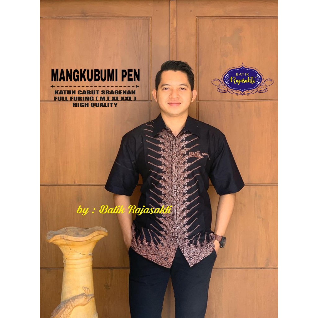 MANGKUBUMI Kemeja Batik Pria Katun Sragenan Full Furing