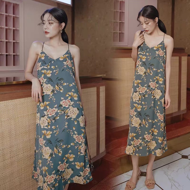 KOREAN DRESS ALINE SIMPLY FLOWER VINTAGE