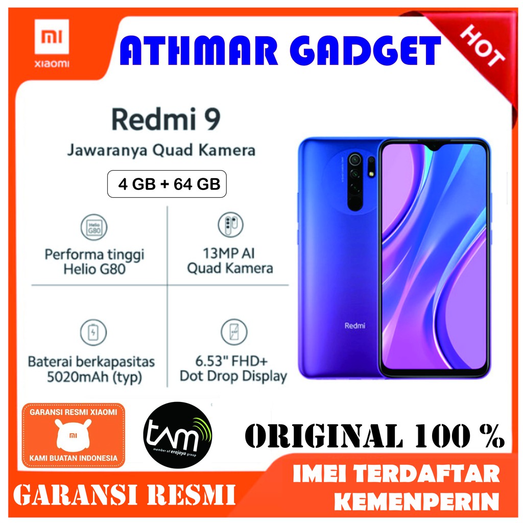Redmi 9 Ram 4 Gb Internal 64 Gb New Garansi Resmi BNIB