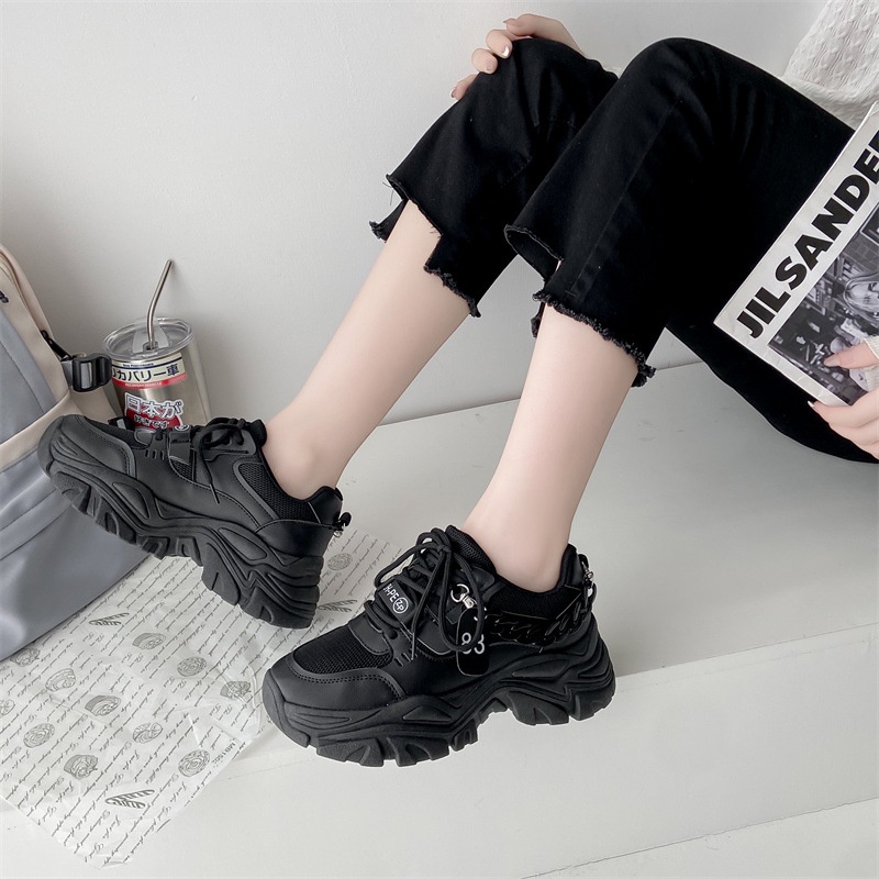 GROSIRTAS LV0082 Sepatu Sneakers Wanita Import / Chain Sport Shoes Ala Korea